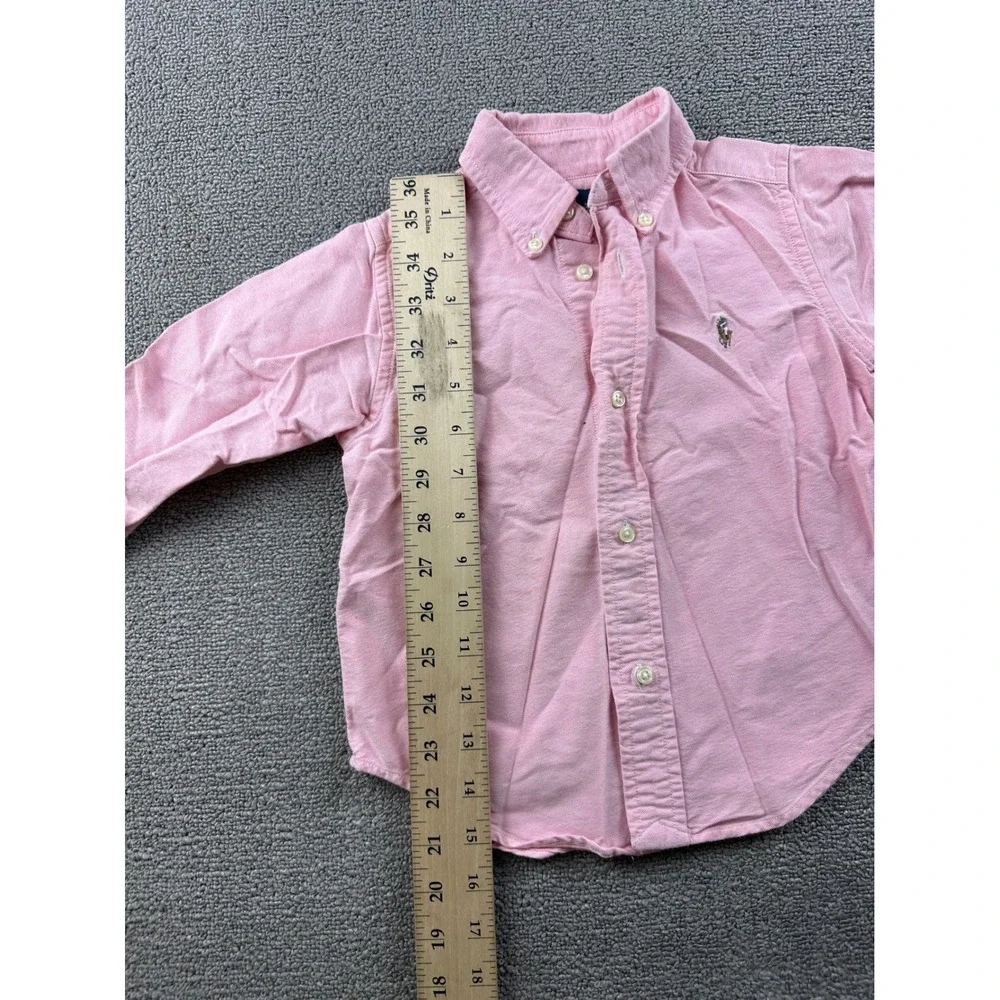 Ralph Lauren Blake Oxford Dress Shirt Kids 2/2T Pink 100% Cotton Formal Party‎